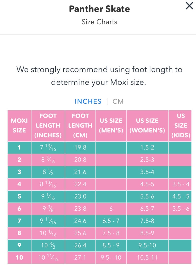Moxi Size Chart | lupon.gov.ph